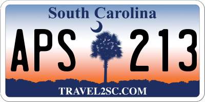 SC license plate APS213