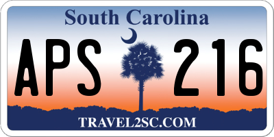 SC license plate APS216