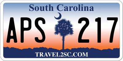 SC license plate APS217