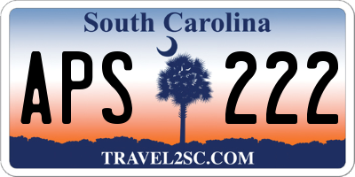 SC license plate APS222