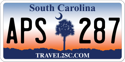 SC license plate APS287