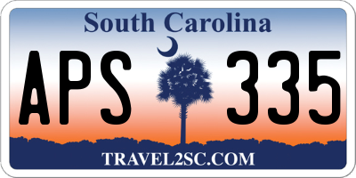 SC license plate APS335