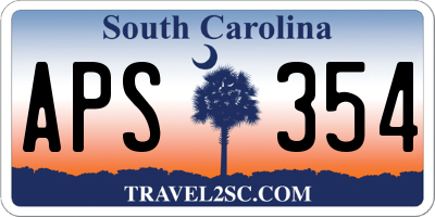 SC license plate APS354