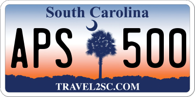 SC license plate APS500