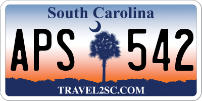SC license plate APS542