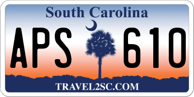 SC license plate APS610