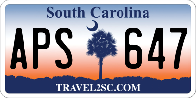 SC license plate APS647