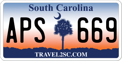 SC license plate APS669
