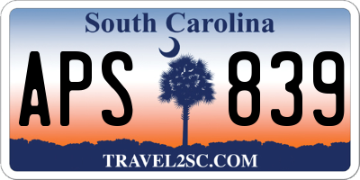 SC license plate APS839