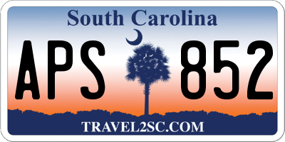 SC license plate APS852