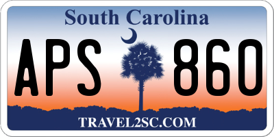 SC license plate APS860