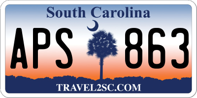 SC license plate APS863