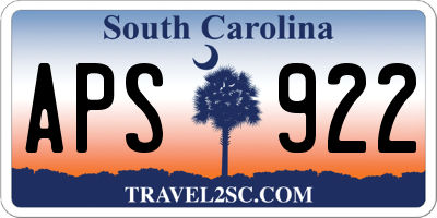 SC license plate APS922