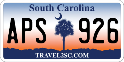 SC license plate APS926