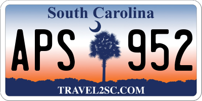 SC license plate APS952
