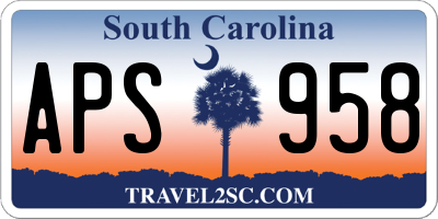 SC license plate APS958