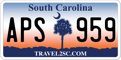 SC license plate APS959