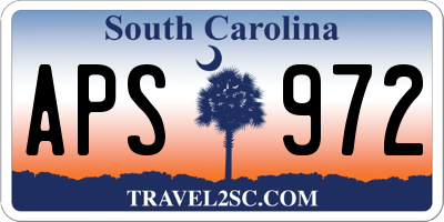 SC license plate APS972