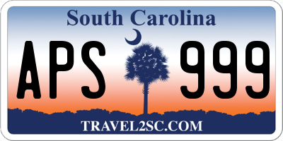 SC license plate APS999