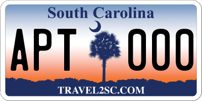 SC license plate APT000