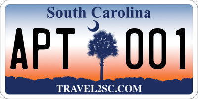 SC license plate APT001