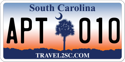 SC license plate APT010