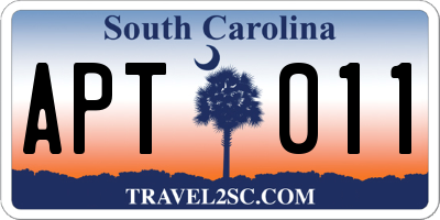 SC license plate APT011