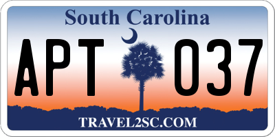 SC license plate APT037