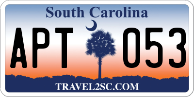 SC license plate APT053