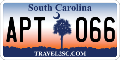SC license plate APT066