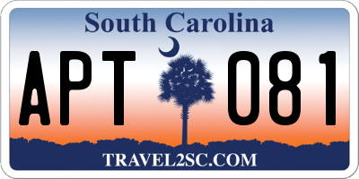 SC license plate APT081