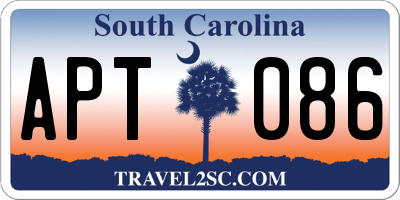 SC license plate APT086