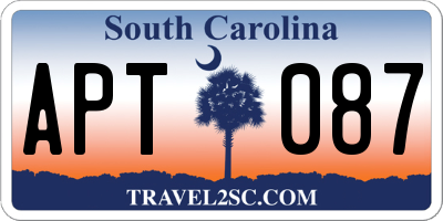 SC license plate APT087