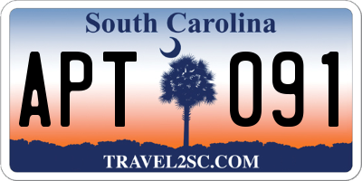 SC license plate APT091