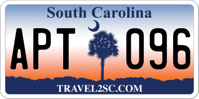 SC license plate APT096