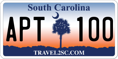 SC license plate APT100