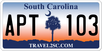 SC license plate APT103