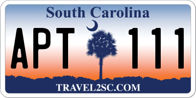SC license plate APT111