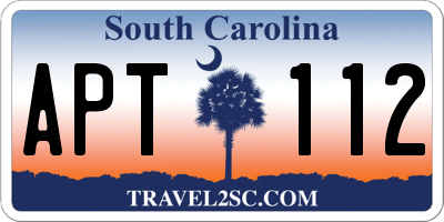 SC license plate APT112