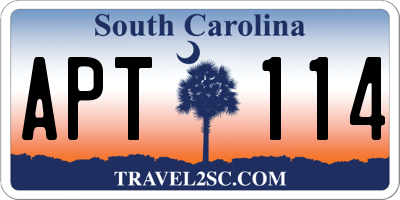 SC license plate APT114