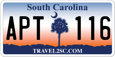 SC license plate APT116