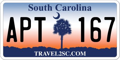SC license plate APT167