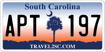 SC license plate APT197