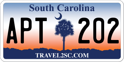 SC license plate APT202
