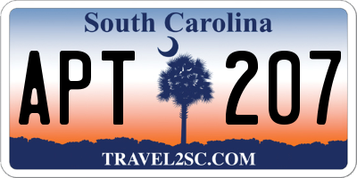 SC license plate APT207
