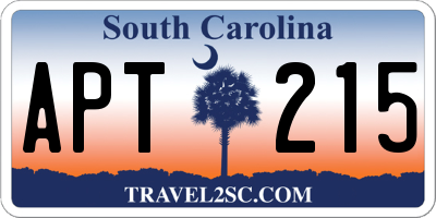 SC license plate APT215