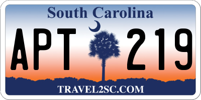 SC license plate APT219