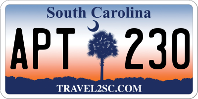 SC license plate APT230
