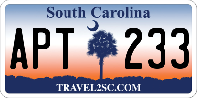 SC license plate APT233