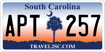 SC license plate APT257
